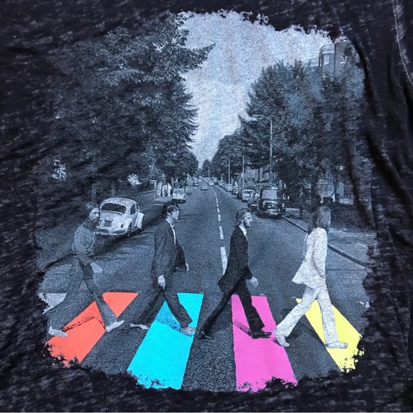 The Beatles Black Sheer Abbey Road Band Tee, EUC, S - Picture 4 of 10
